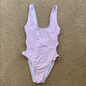 L.A. Hearts Pink/White Striped Swimsuit